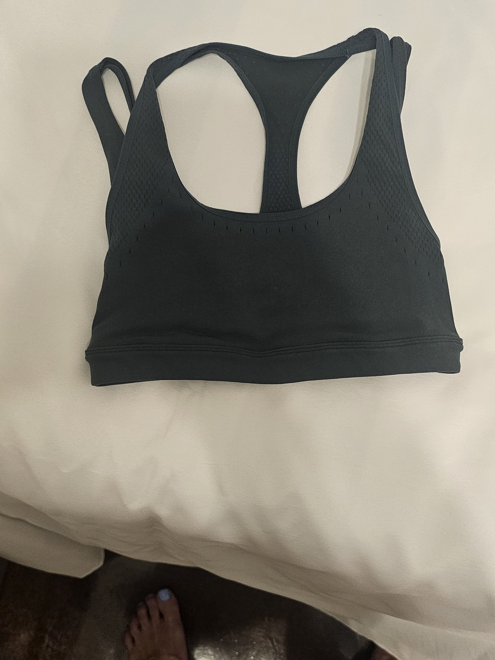 Fabletics Green Racerback Support Sports Bra